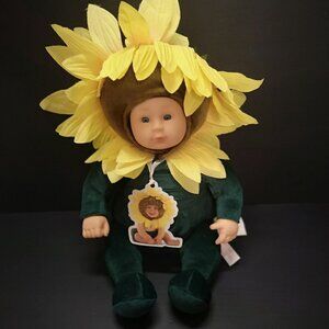 NWT Vintage Anne Geddes Doll Dressed in a Sunflower Costume From Late 1990's